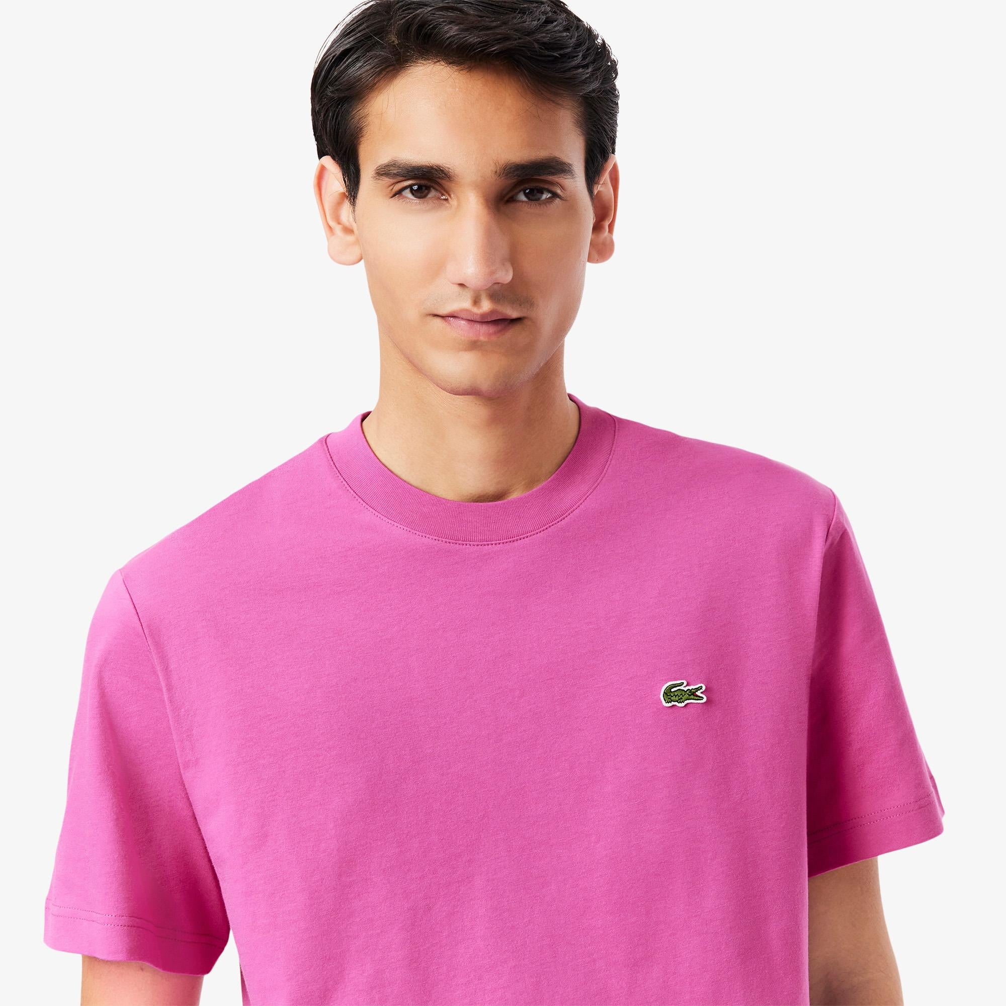 Lacoste Mens Classic Fit Cotton T-Shirt Malva